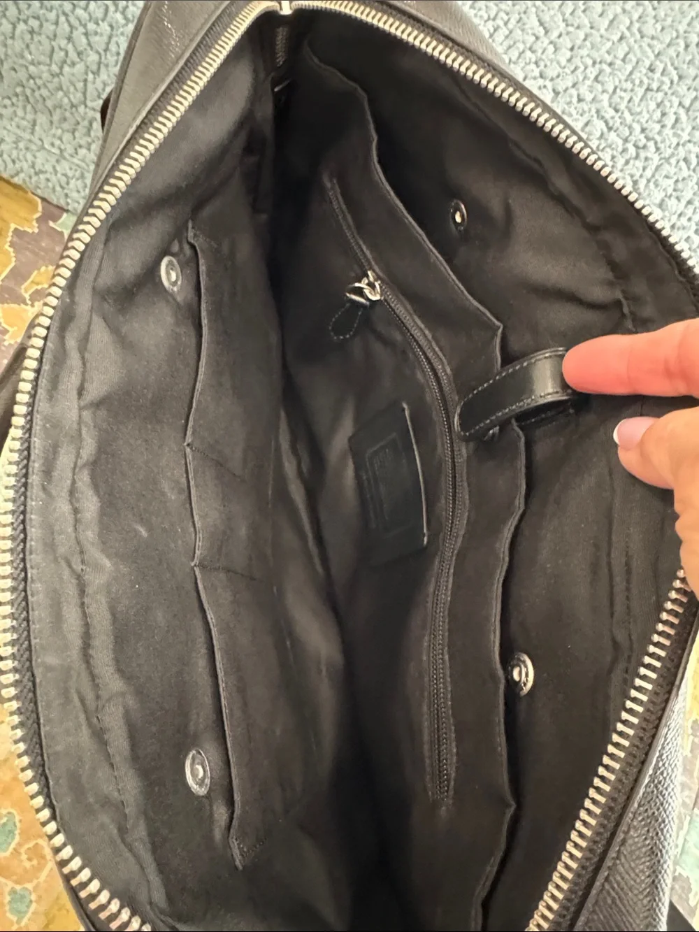 Coach Black Leather Laptop Brief Bag with Shoulder Strap
